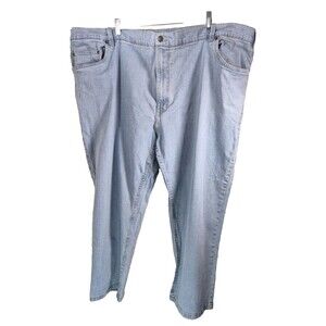 Harbor Bay Mens Jeans 52x28 Light Wash Athletic Fit Blue Denim Big & Tall